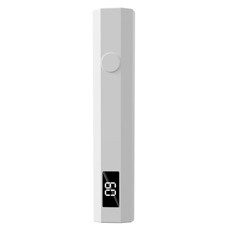 White Mini Handheld LED/UV Manicure Light with Digital Display - Portable