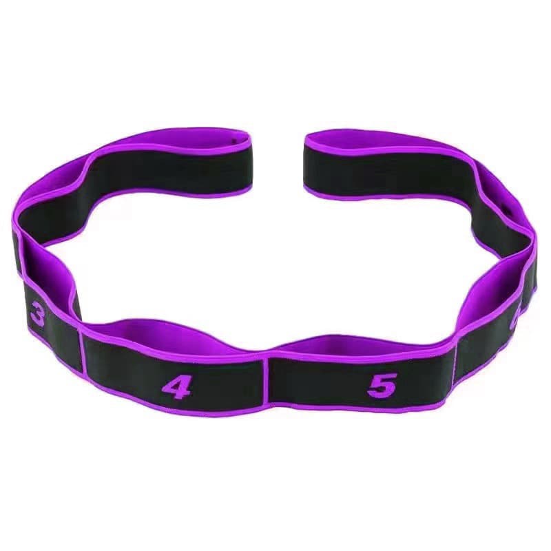 Purple 3 Pack Multi-Loop Yoga Stretching Strap - Purple Numbered