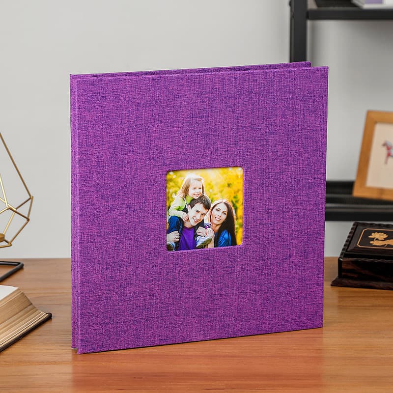 Purple Linen Self-Adhesive Photo Album DIY Scrapbook - Purple Photo