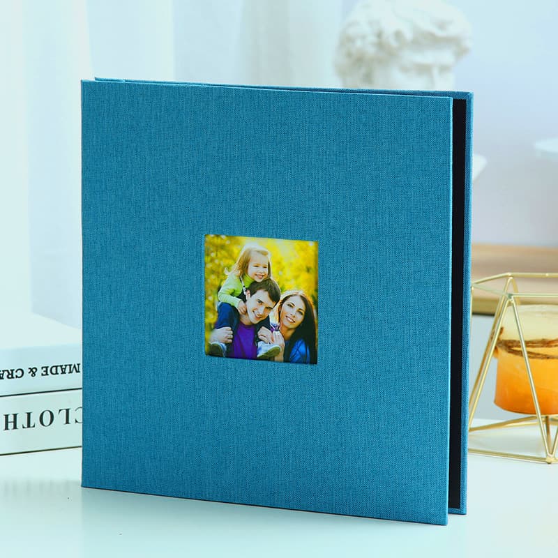 Sky blue Linen Self-Adhesive Photo Album DIY Scrapbook - Sky Blue Photo