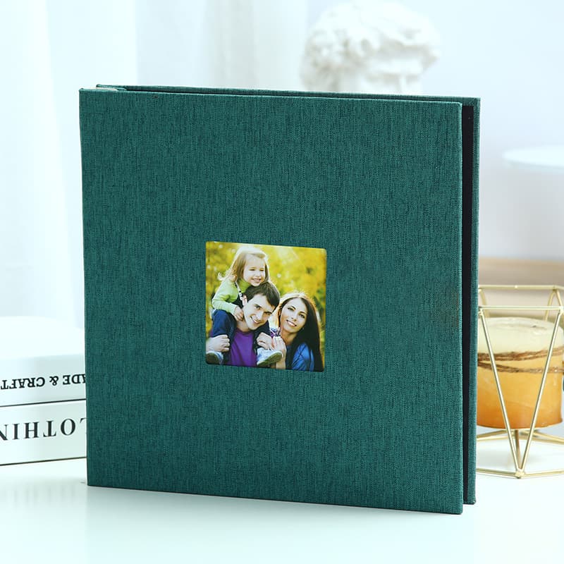 Dark green Linen Self-Adhesive Photo Album DIY Scrapbook - Dark Green Photo