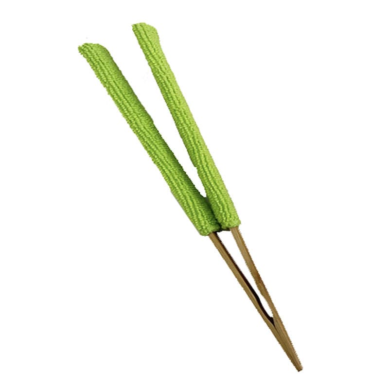 Green 3 Pack Microfiber Plant Leaf Cleaning Tongs - Green Handles