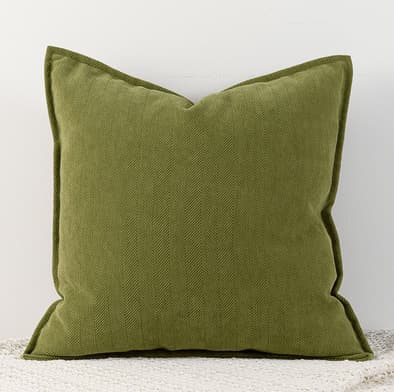 Olive green Nordic Herringbone Chenille Pillowcases - Olive Green Decorative