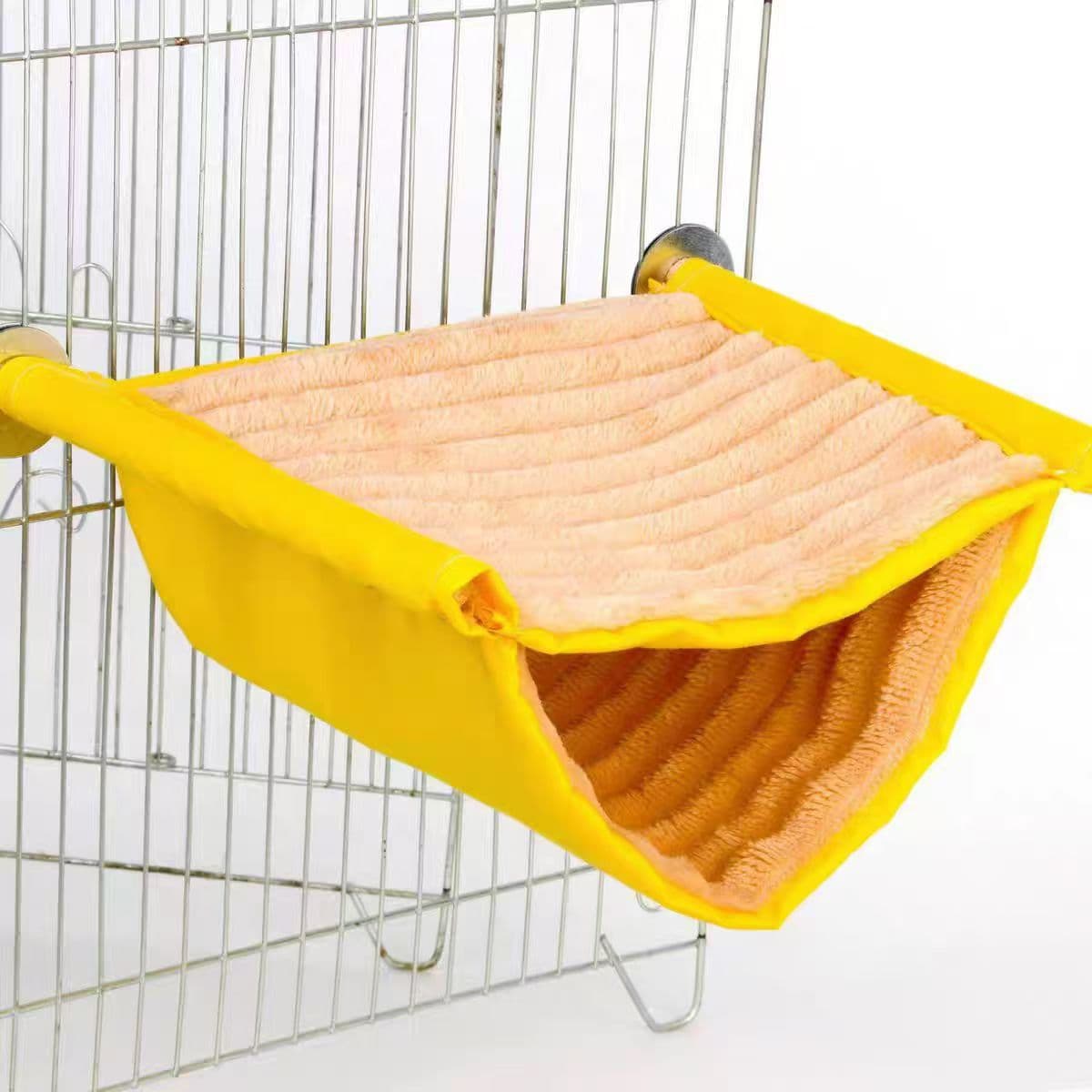 2-Pack Yellow Bird Hammock Bed for Parrots, Budgies, and Small Pets - Warm