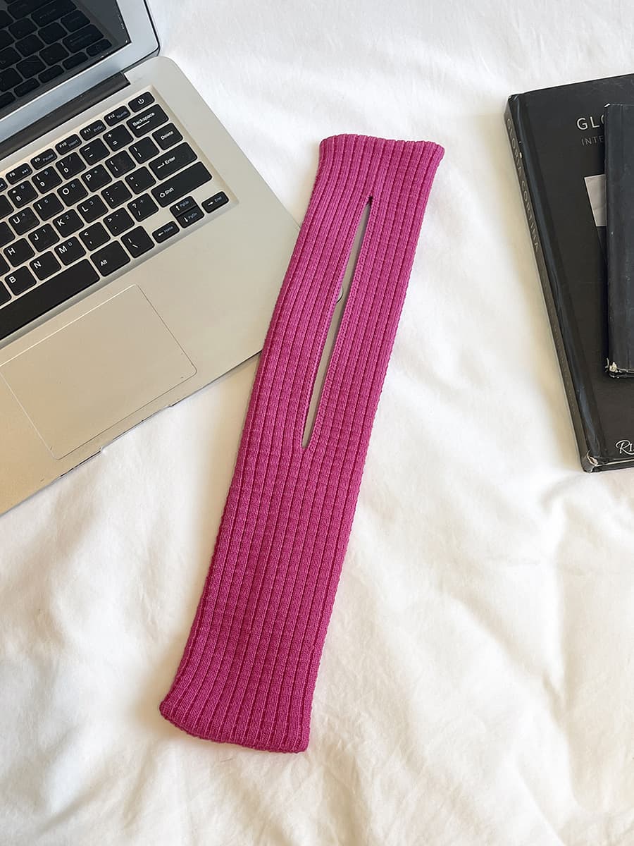 Pink High-Elastic Knit Short Phone Sling Bag - Compact Streetwear Accessory