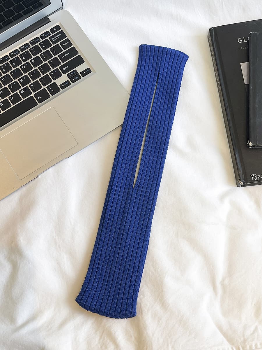 Blue High-Elastic Knit Short Phone Sling Bag - Compact Streetwear Accessory