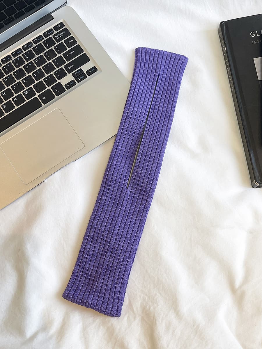 Purple High-Elastic Knit Short Phone Sling Bag - Compact Streetwear