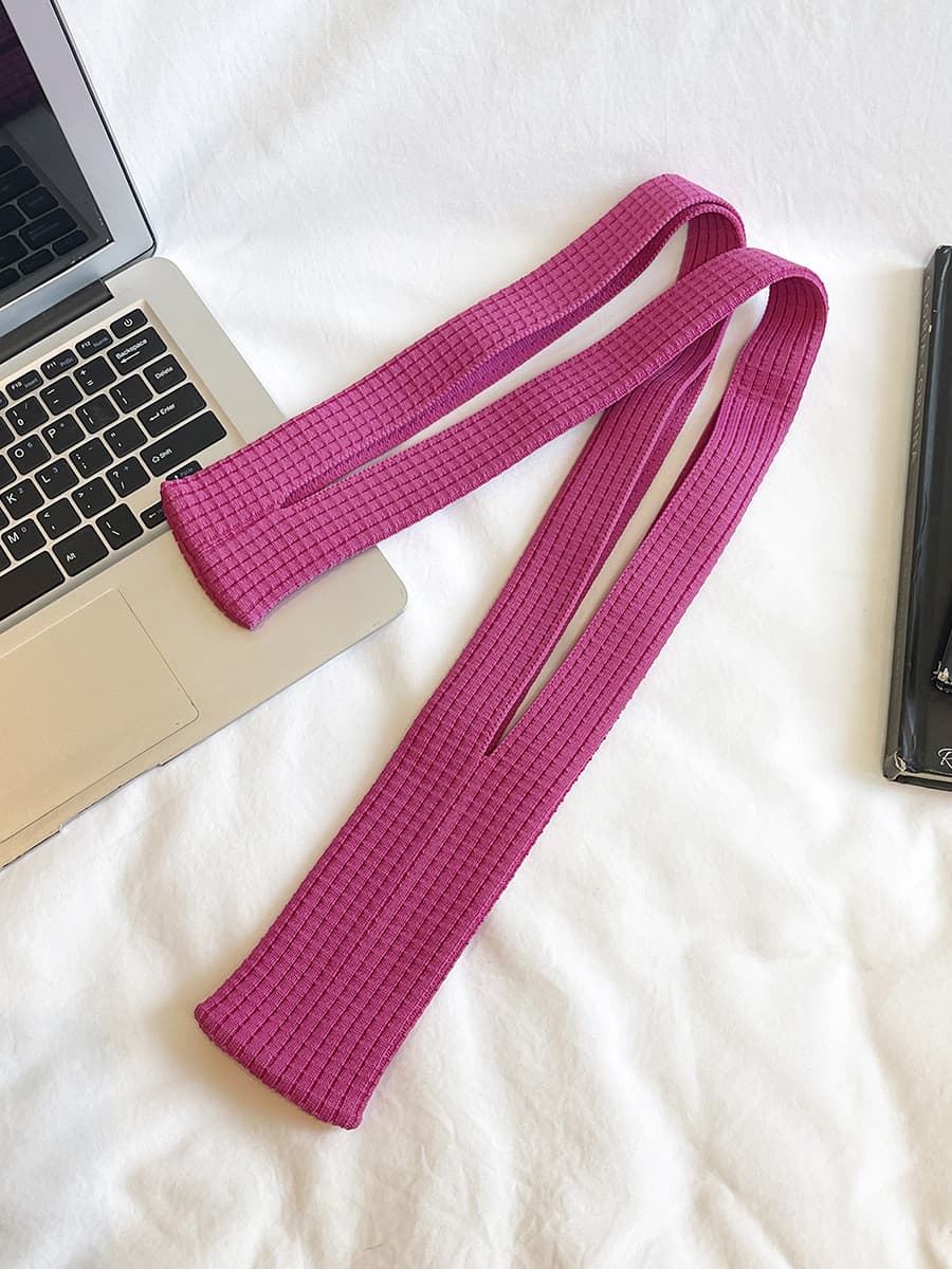 Pink High-Elastic Knit Long Phone Sling Bag - Adjustable Crossbody