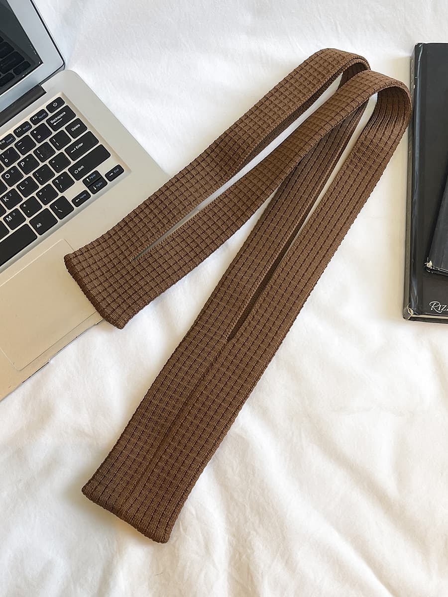 Khaki High-Elastic Knit Long Phone Sling Bag - Adjustable Crossbody