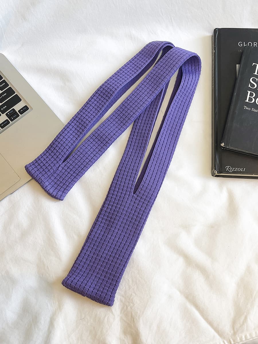Purple High-Elastic Knit Long Phone Sling Bag - Adjustable Crossbody
