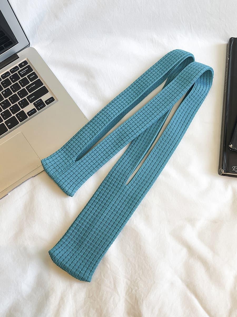 Cyan High-Elastic Knit Long Phone Sling Bag - Adjustable Crossbody
