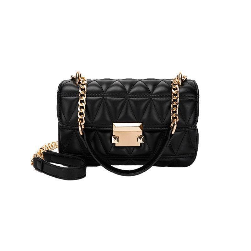 Quilted Chain Crossbody Bag for Women Classic Black Shoulder Underarm Bag