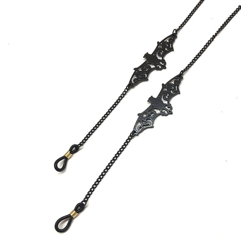Black Hollow Bat Eyewear Chain 70 cm Anti-Slip Glasses - Gold Sunglasses