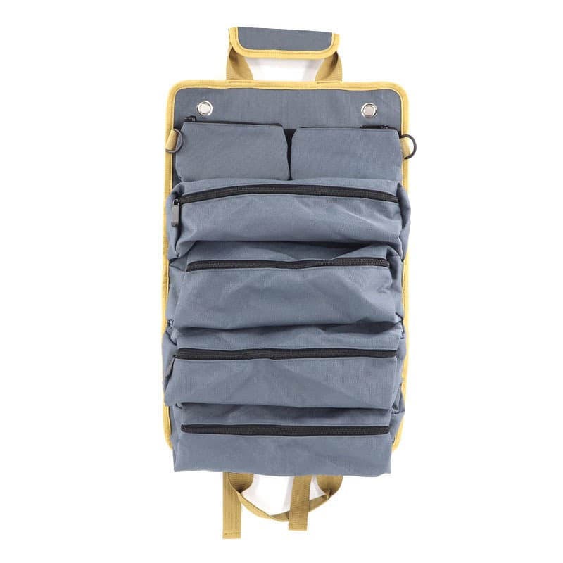 Grey Heavy-Duty Oxford Cloth Roll-Up Tool Organizer - Detachable