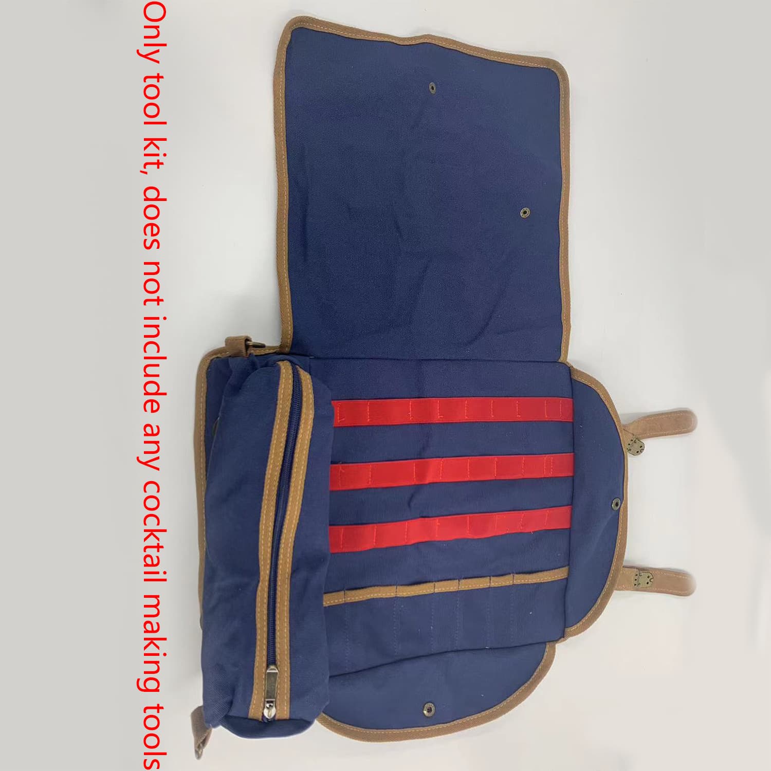 Blue Professional Bartender Kit Travel Bag - Canvas Tool - 45 × 35 cm