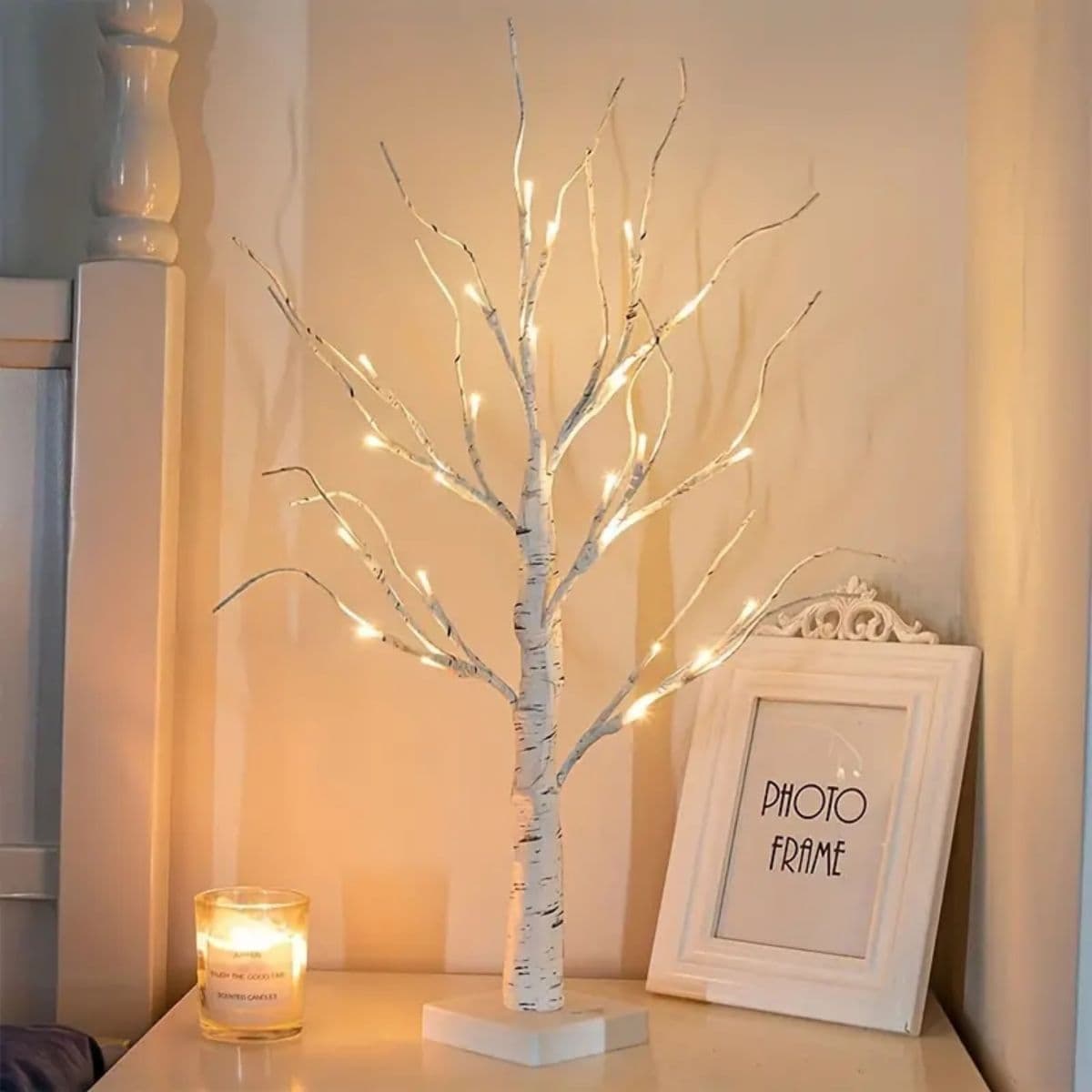 24 LEDS Birch Tree Lamp with Bendable Branches Style - Warm White Romantic
