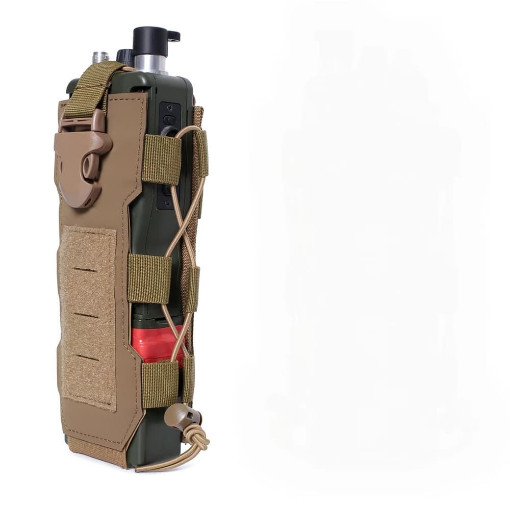 Khaki Adjustable Tactical Water Bottle Pouch - Multi-Functional MOLLE