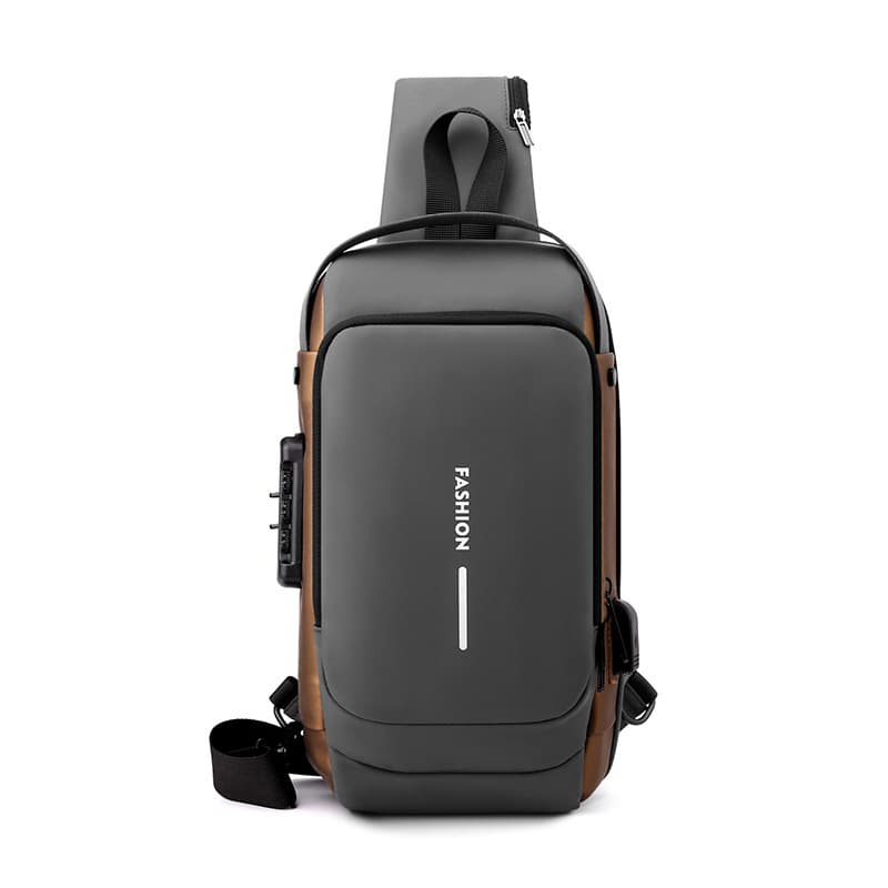 Grey Gold High Capacity Anti-Theft Tactical Chest Bag