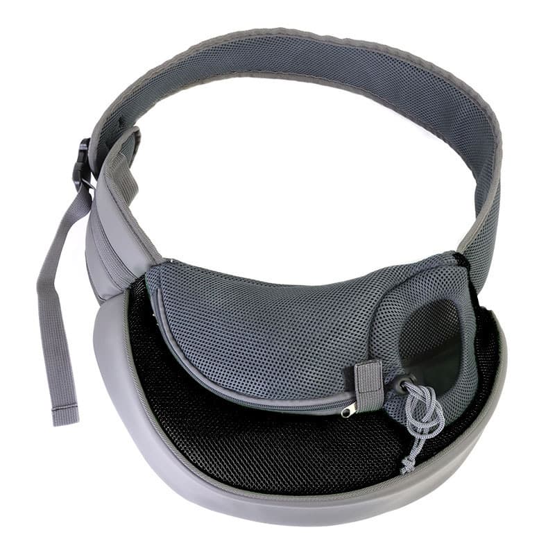 Black Hands-Free Pet Chest Carrier - Breathable Mesh Crossbody - Size 5KG