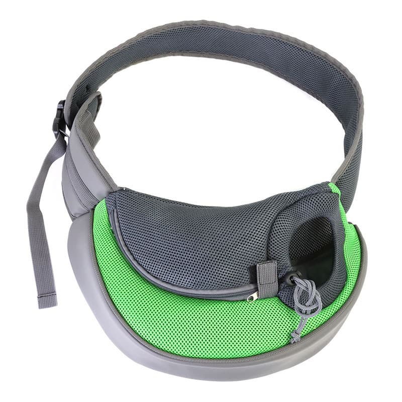 Green Hands-Free Pet Chest Carrier - Breathable Mesh Crossbody - Size 5KG