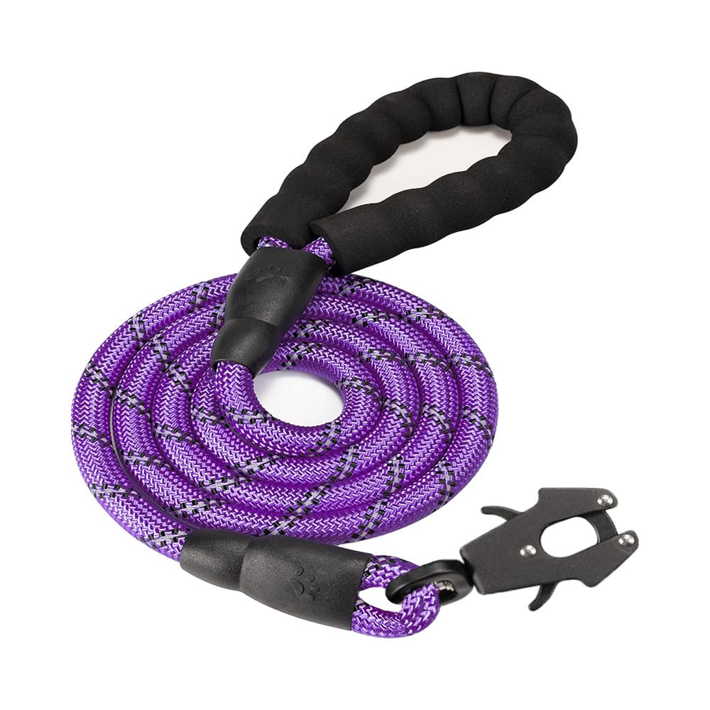 Purple High Strength Nylon Rope Dog Leash - 1.5M Heavy Duty Lead