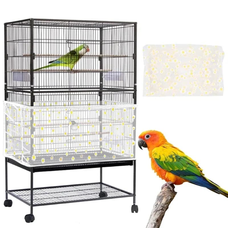 M White (Height 20, Circumference 170) Large Bird Cage Seed Catcher Net
