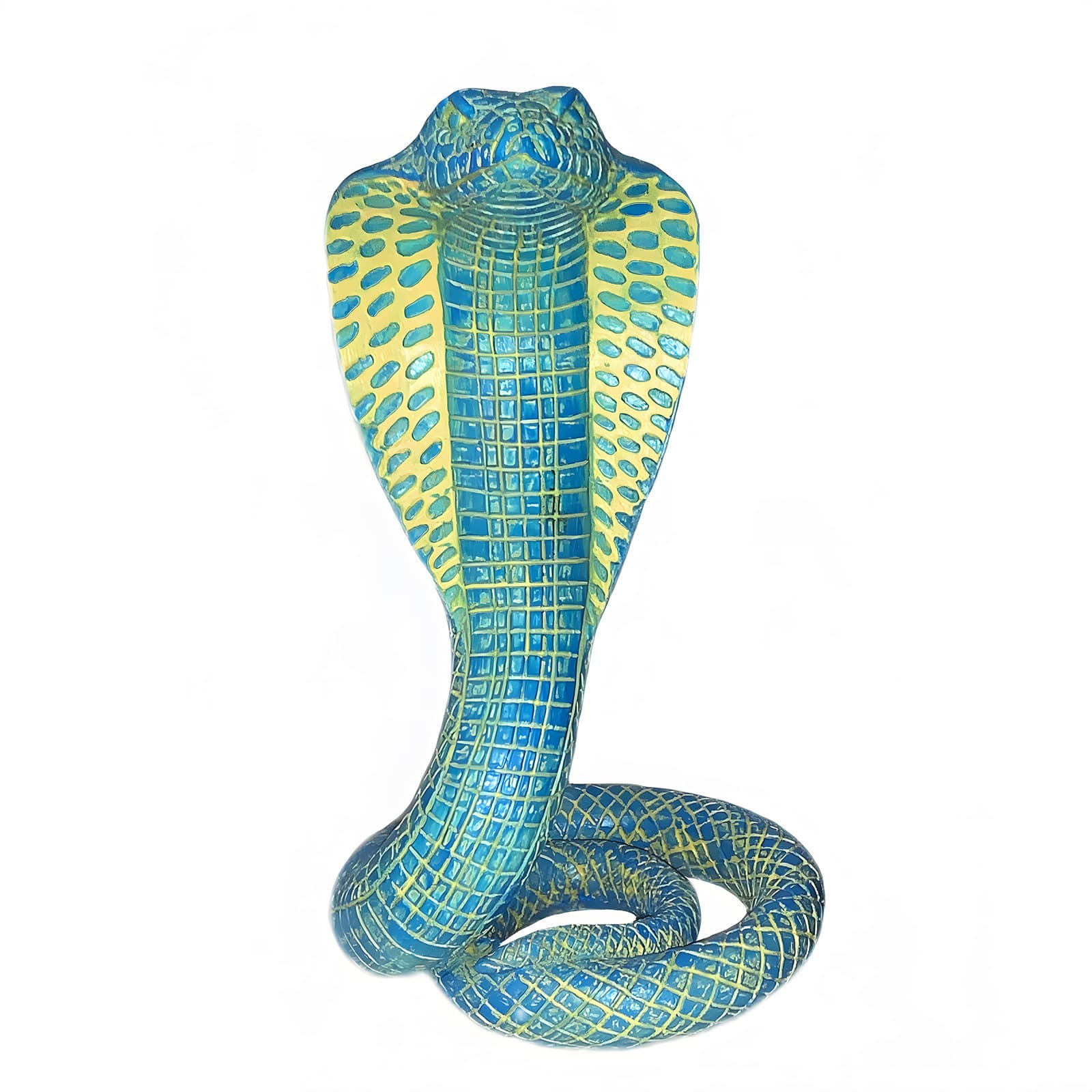 Blue Decorative Resin Cobra Statue - Unique Animal Figurine for Home Decor