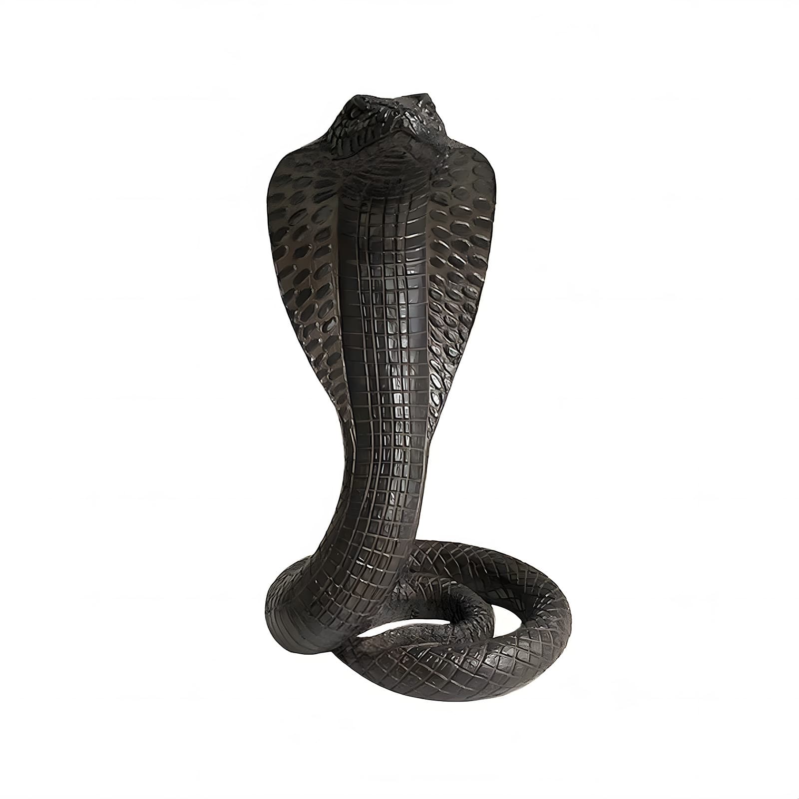 Black Decorative Resin Cobra Statue - Unique Animal Figurine for Home Decor