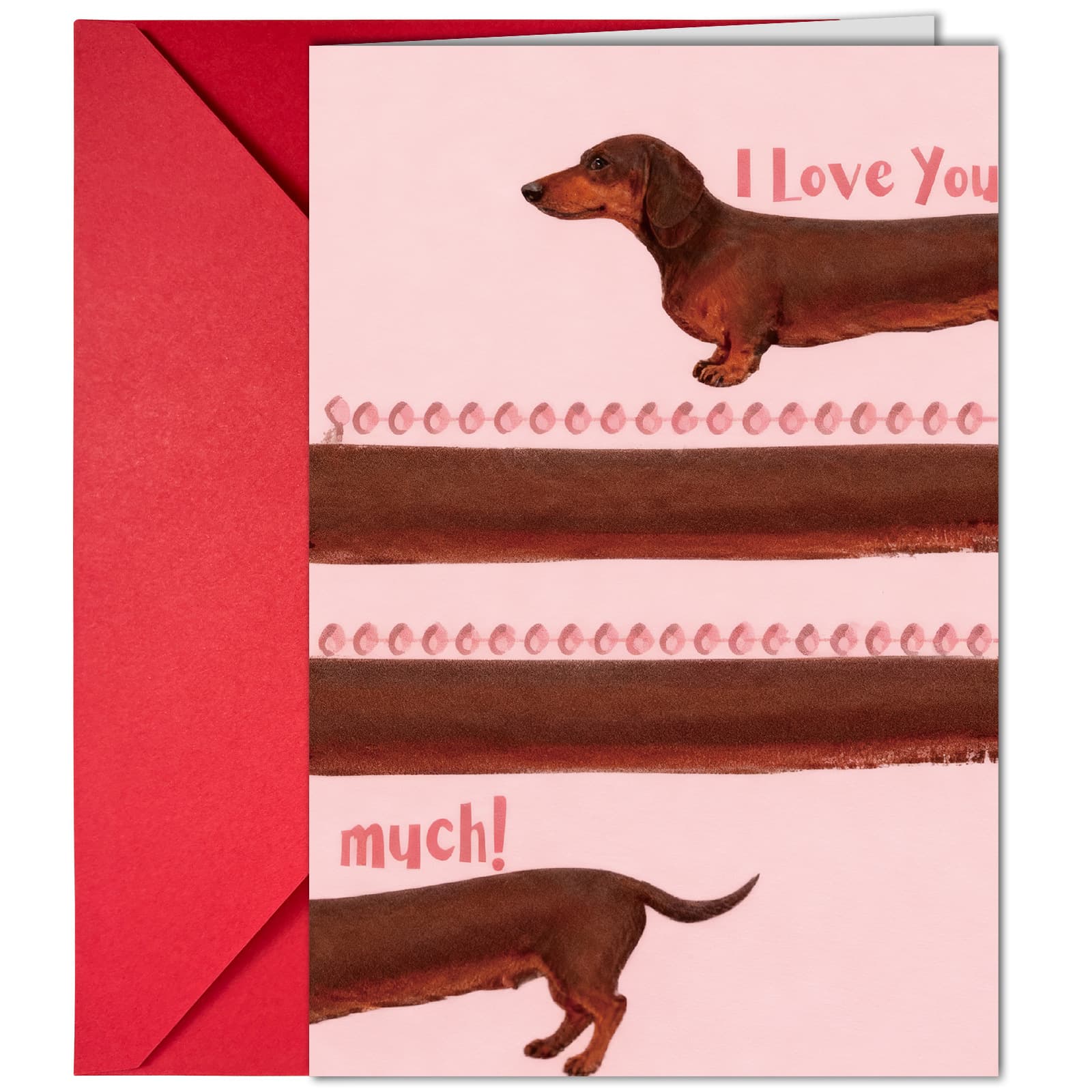 10-Pack Dachshund Valentine's Day Greeting Cards with Red Envelopes - Funny