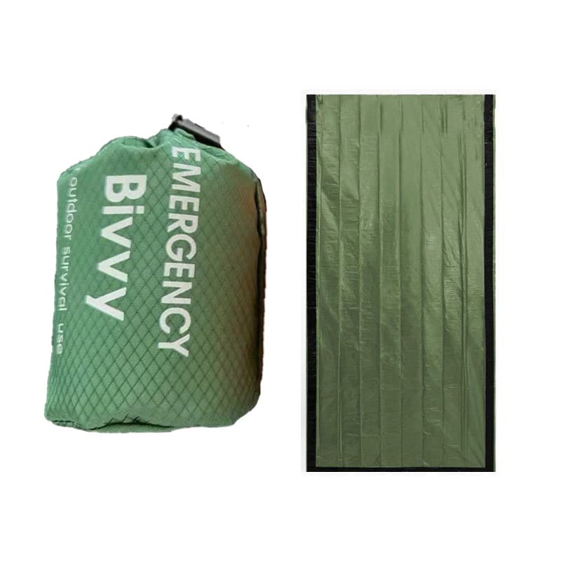 Green 2-Pack Emergency Thermal Bivvy Sleeping Bag - Green Bivvy
