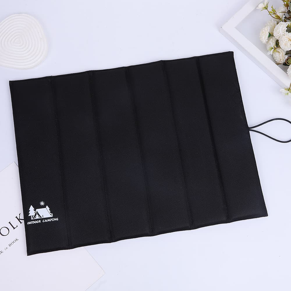 3-Piece Black Portable Outdoor Folding Seat Cushion - 42 cm x 32 cm