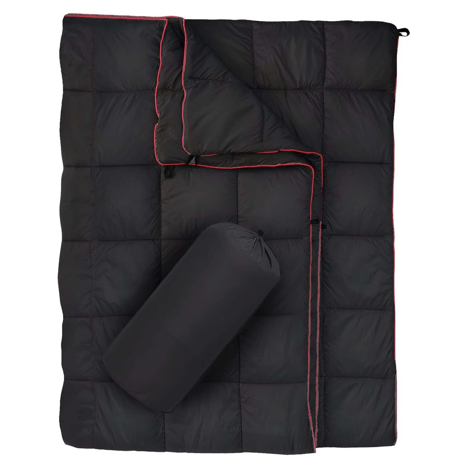 Black Compact Lightweight Quilted Blanket - Soft, Warm, and Portable