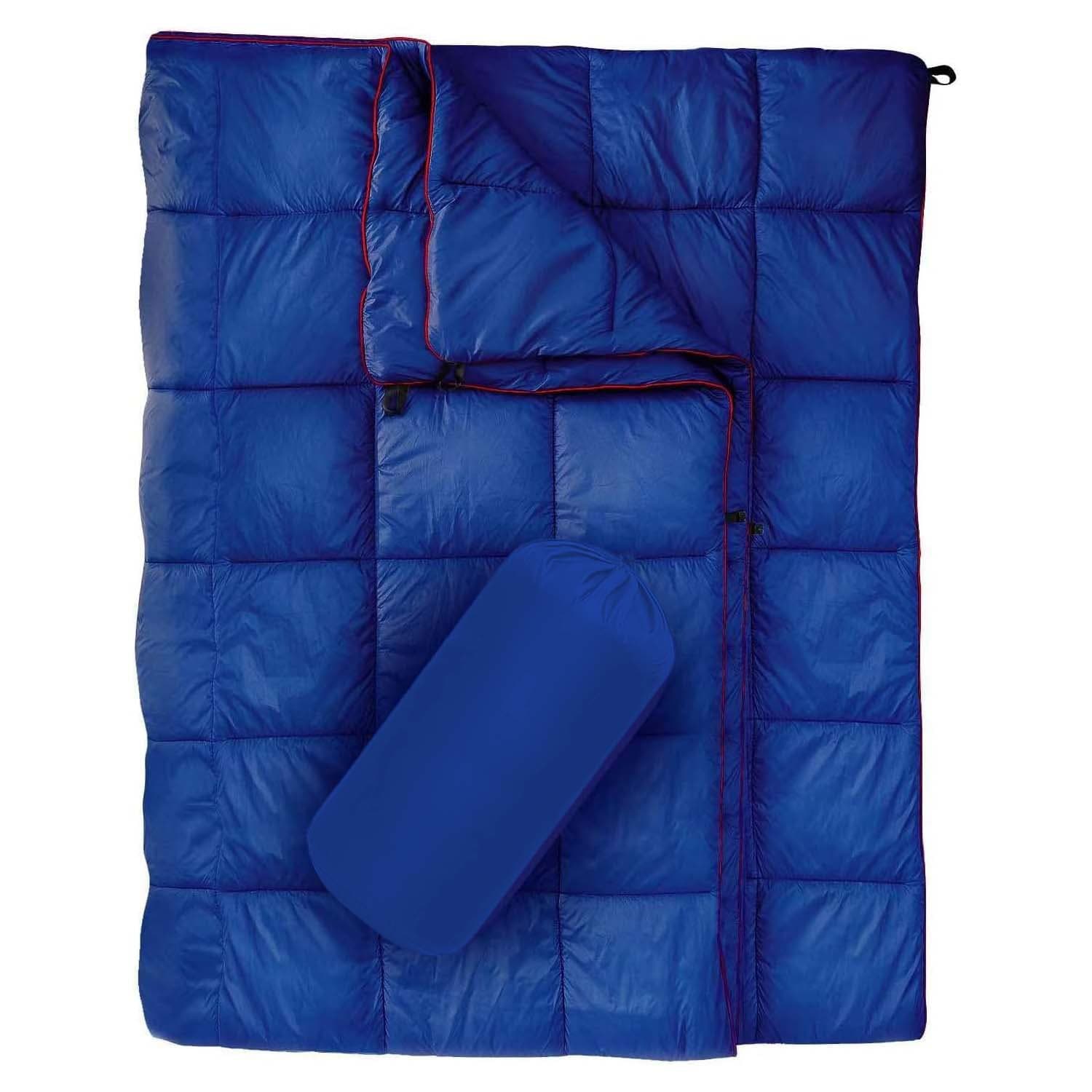 Blue Compact Lightweight Quilted Blanket - Soft, Warm, and Portable