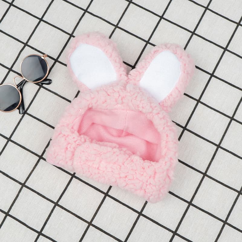 2-Piece Pink Bunny Ears Cat Hat - Soft Plush Pet Costume Headband for Cats