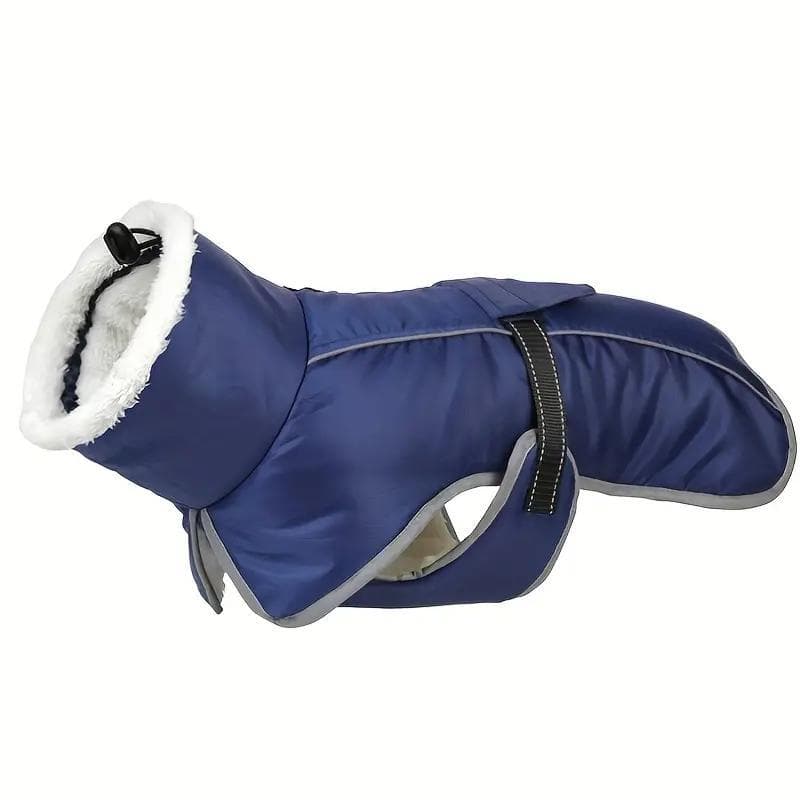 Blue Dog Winter Jacket - Warm, Windproof & Waterproof Pet Coat with Fleece