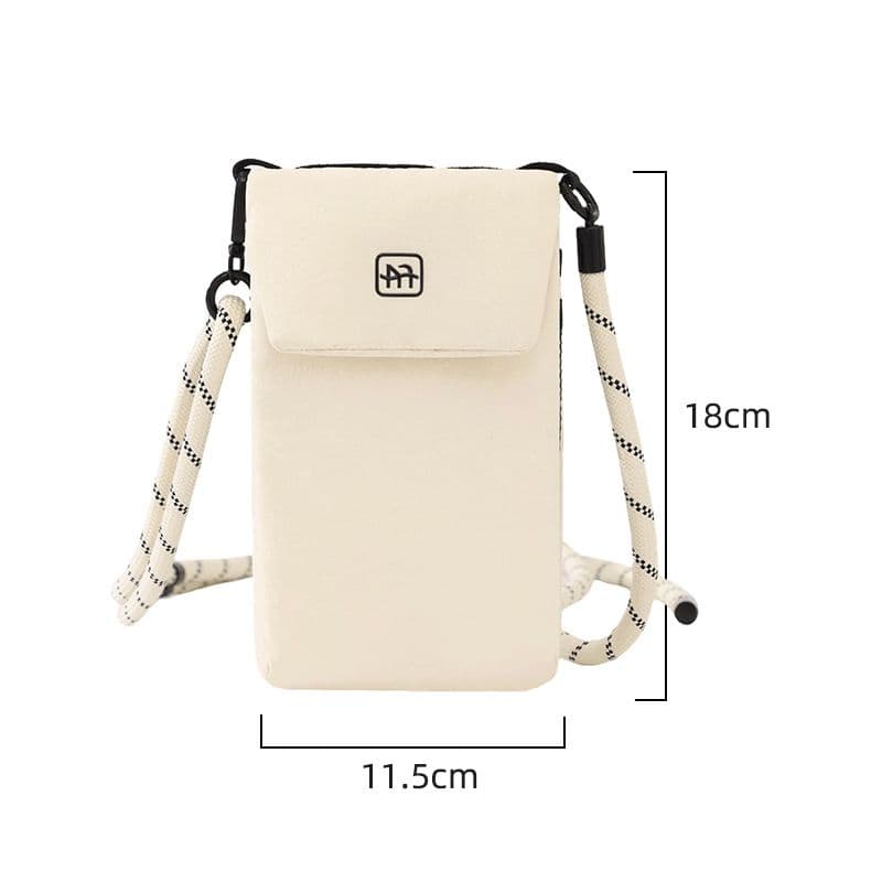 Beige Crossbody Phone Bag - Compact Travel Wallet with Large Capacity Multi