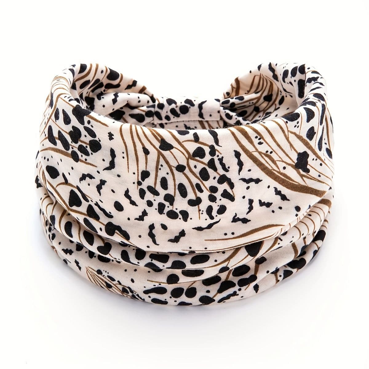 Beige Polka dot pattern Yoga Headband - Elastic Sweat-Wicking Hairband