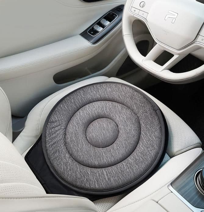 Grey 360° Swivel Car Seat Cushion - Portable Rotating Transfer Aid