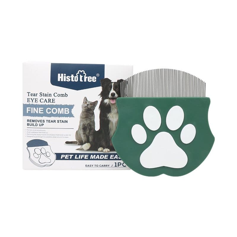 2-Piece Dark Green Gentle Pet Face & Flea Comb - Mini Grooming Tool for Cats