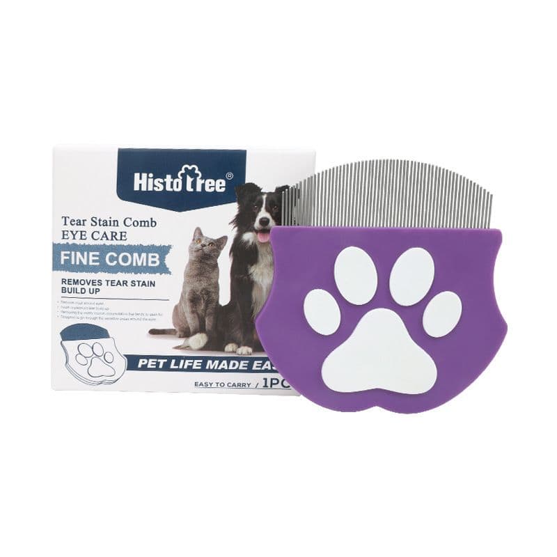 2-Piece Purple Gentle Pet Face & Flea Comb - Mini Grooming Tool for Cats