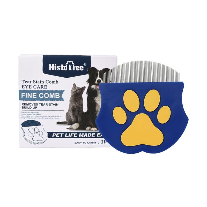 2-Piece Dark Blue Gentle Pet Face & Flea Comb - Mini Grooming Tool for Cats