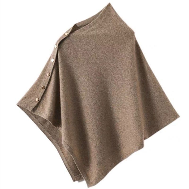Brown Women's Winter Shawl Wrap - 140 × 56 cm Polyester Two Way Knitted Cape