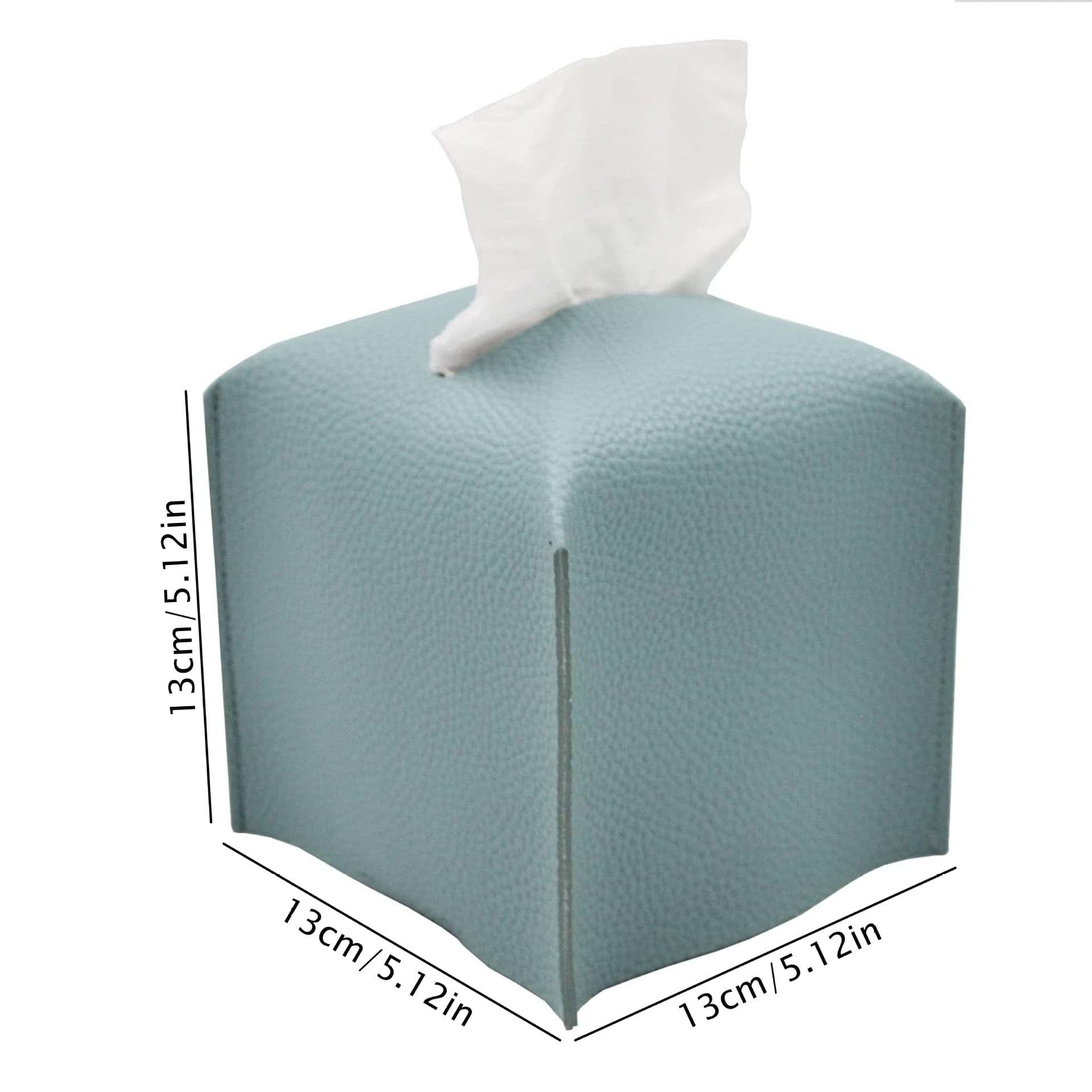 2 Pack Blue PU Leather Rectangular Tissue Box Covers - Blue Rectangular
