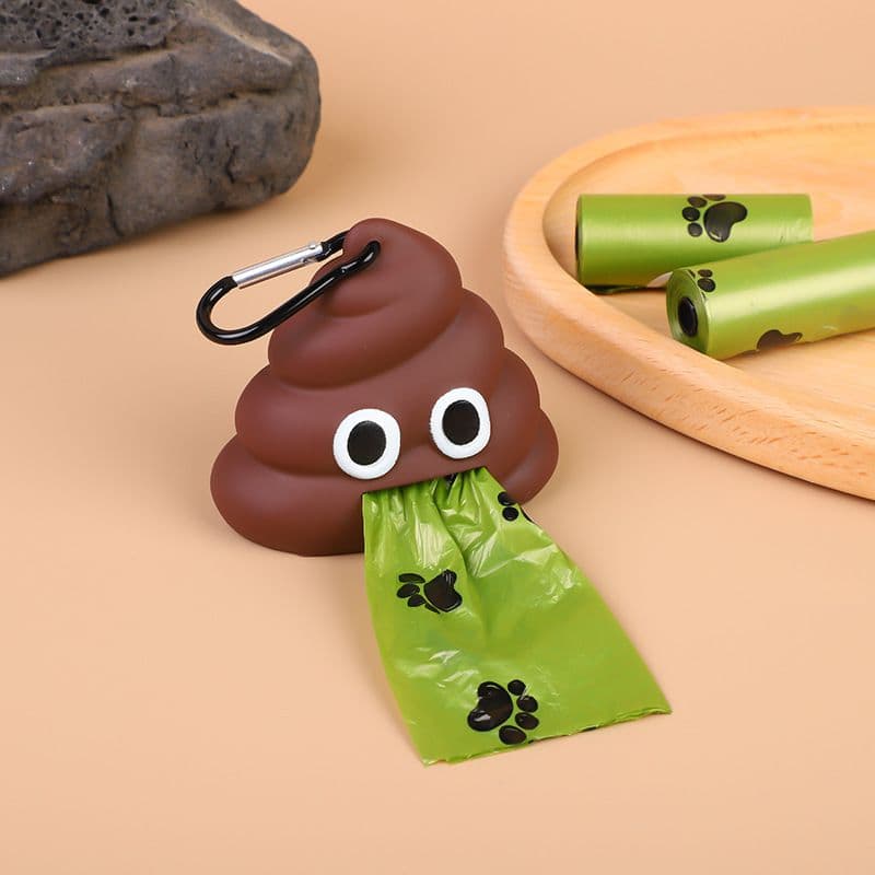 Pet Waste Bag Dispenser with 10 Rolls of Paw Printed Bags - Portable Dog