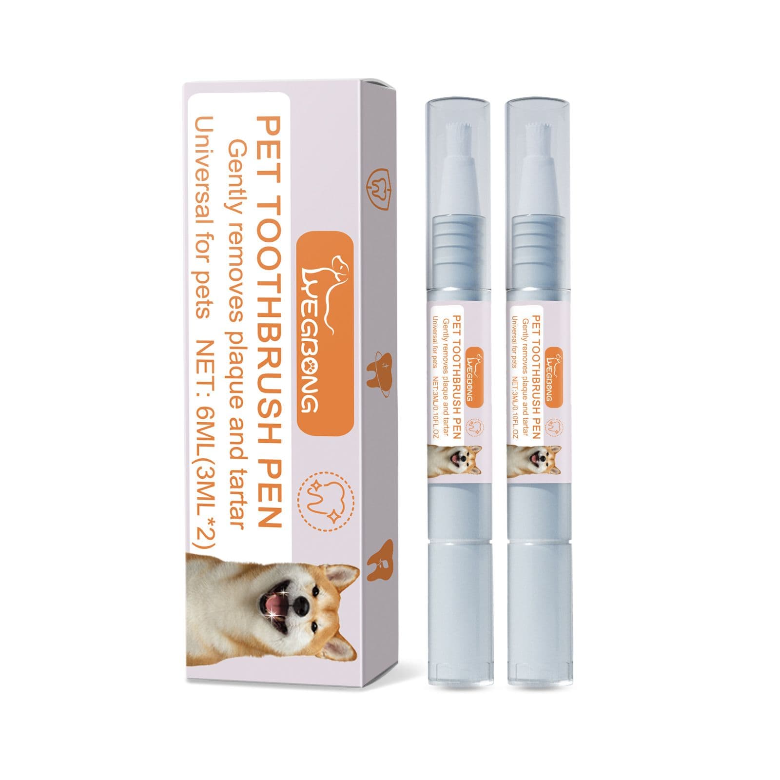 2-Pack Professional Pet Dental Cleaning Pens - Gentle Plaque & Tartar