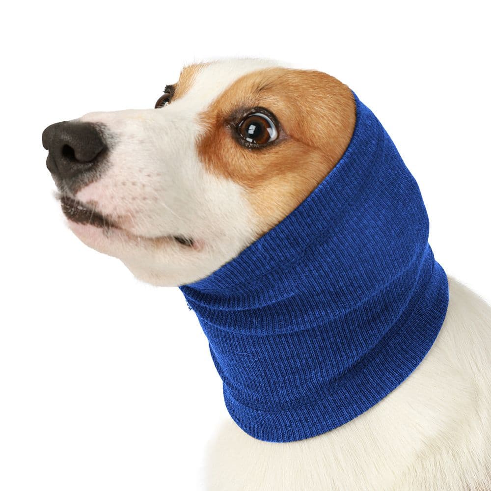 3-Pack Blue Instant Calming Dog Warm Hoods and Ear Covers (S Size) - Anxiety