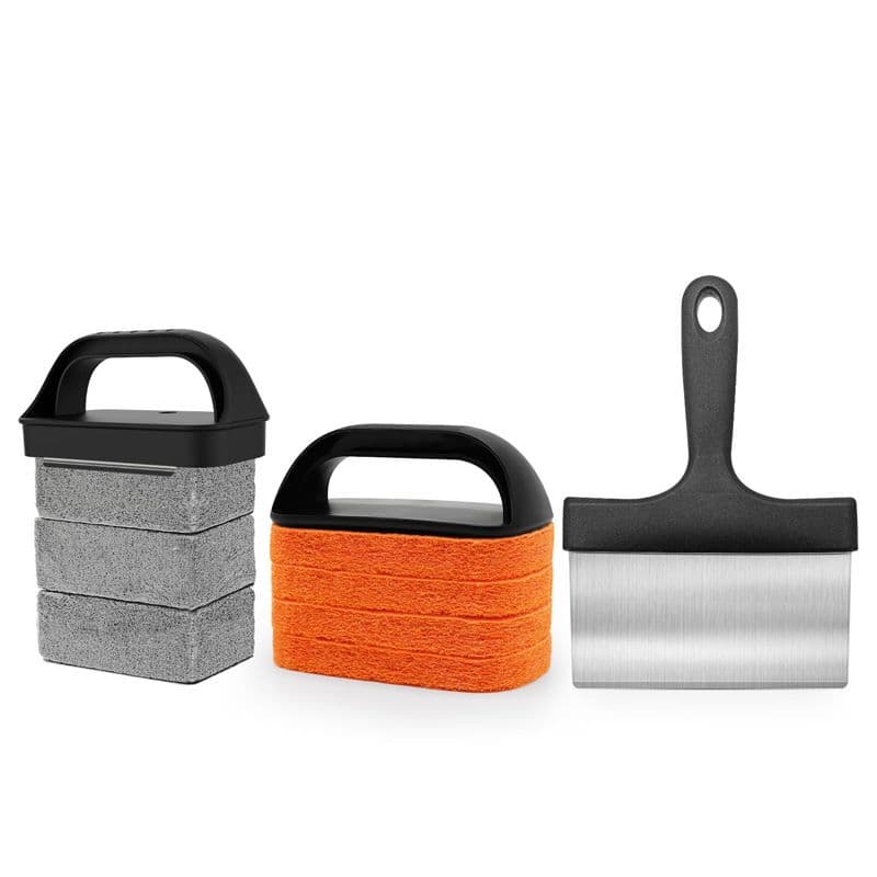 10-Piece BBQ Grill Cleaning Kit - Grill Scraper, 3 Cleaning Blocks & 4 Nylon
