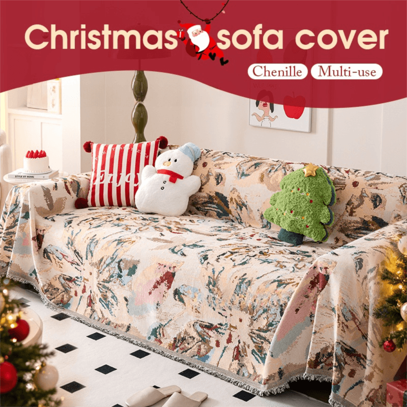 180 × 130 cm Christmas Jacquard Chenille Sofa Cover Throw Blanket - 130 1