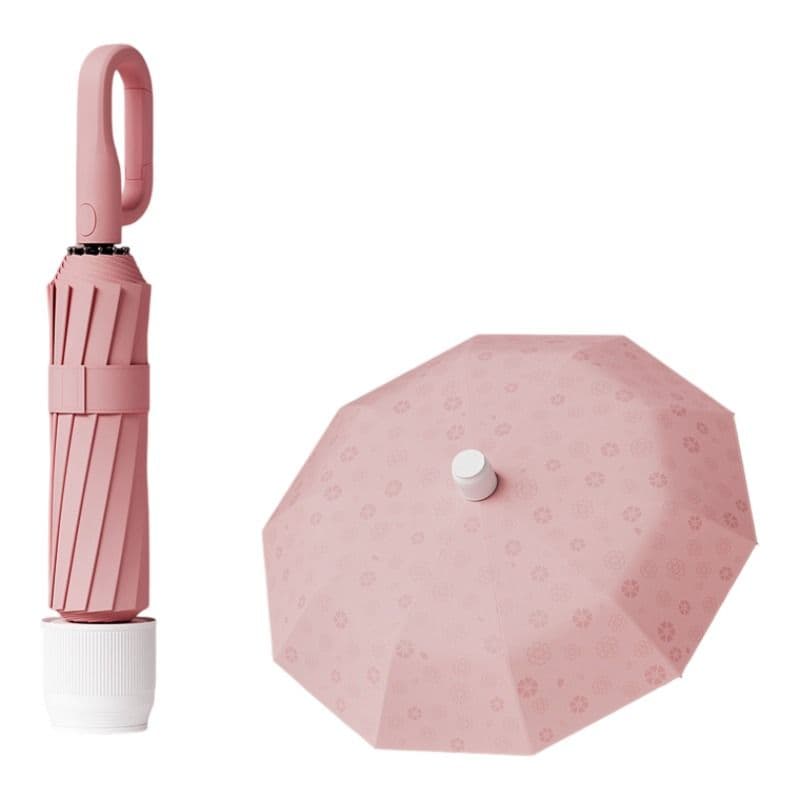 Skin Red Foldable Automatic Open Umbrella with Retractable