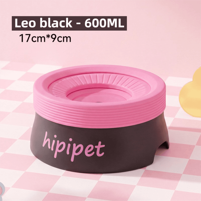 Leo Black 600 ml Large No Spill Slow Water Dog Bowl, Pet Water Feeder